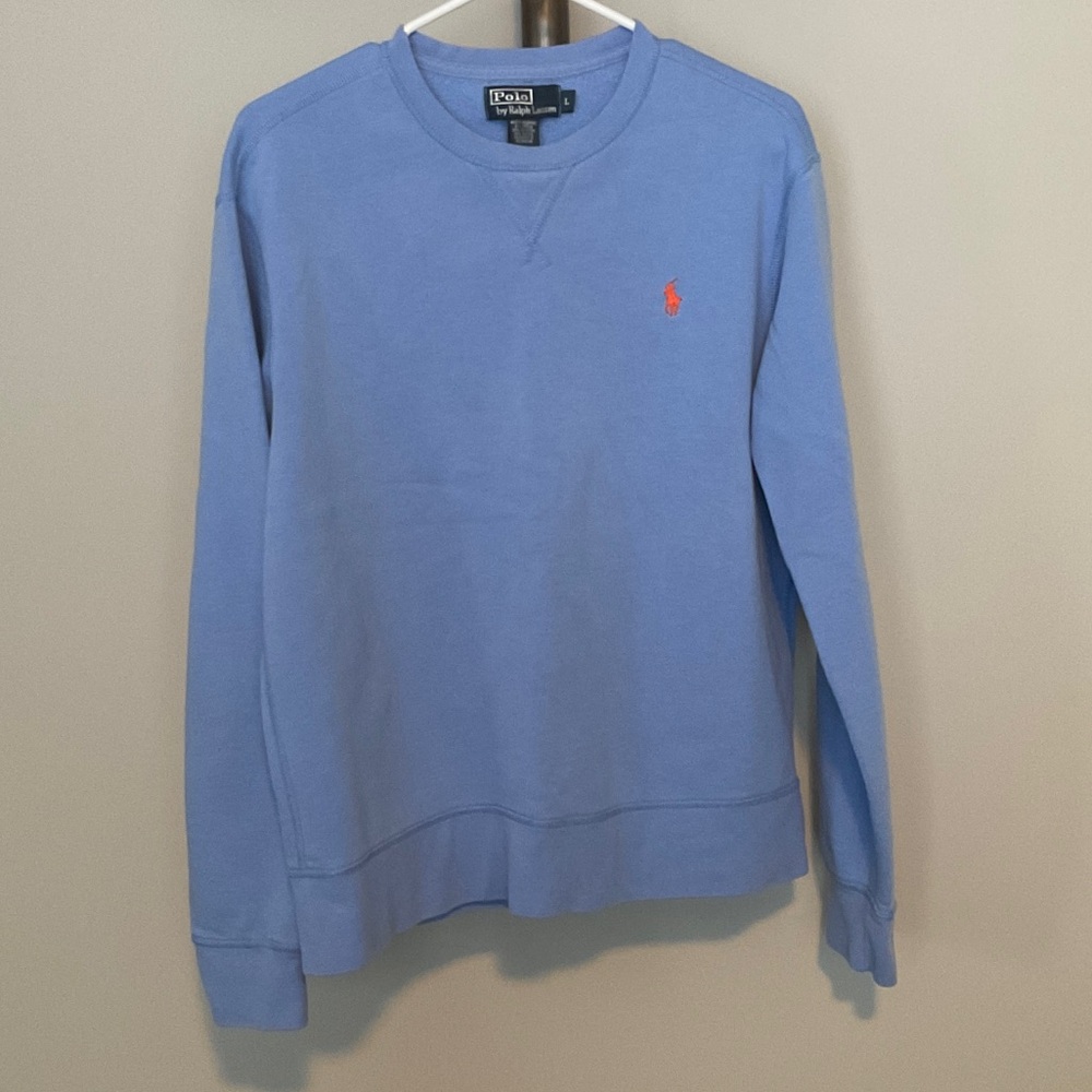 Polo by Ralph Lauren Vintage Men's Periwinkle Crewneck Sweatshirt